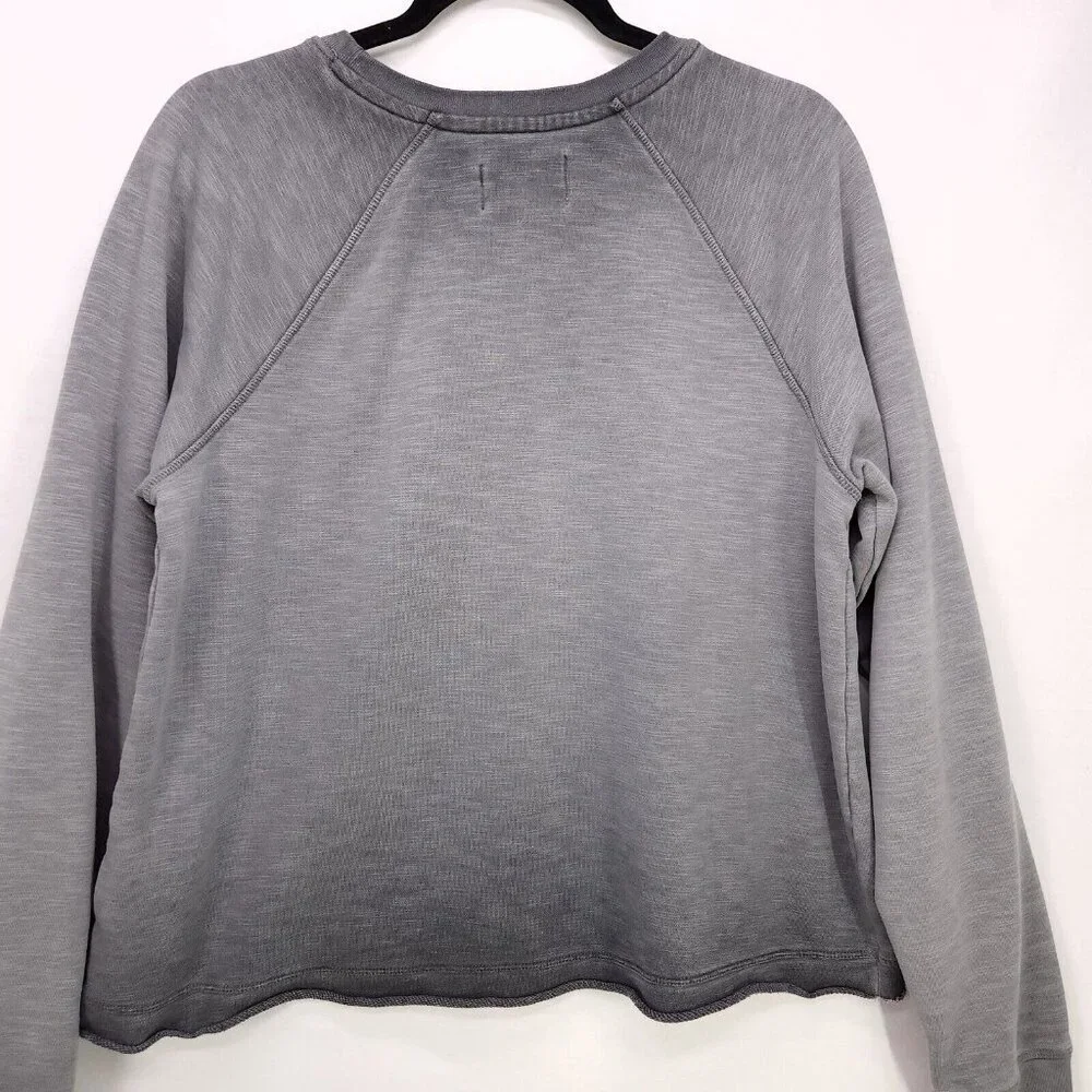 Anthropologie Saturday Sunday Sweatshirt Womens Large Go Bananas Distress Gray_13